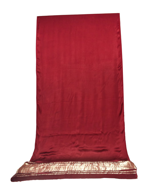 Plain Dyeing Modal Silk Plain Dyed Saree   with Golden Border  - 5.5 Mtr Length + 0.85 Mtr Blouse Piece    -  SKU : 0071