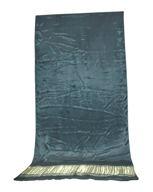 Plain Dyeing Modal Silk Plain Dyed Saree   with Golden Border  - 5.5 Mtr Length + 0.85 Mtr Blouse Piece    -  SKU : 0071