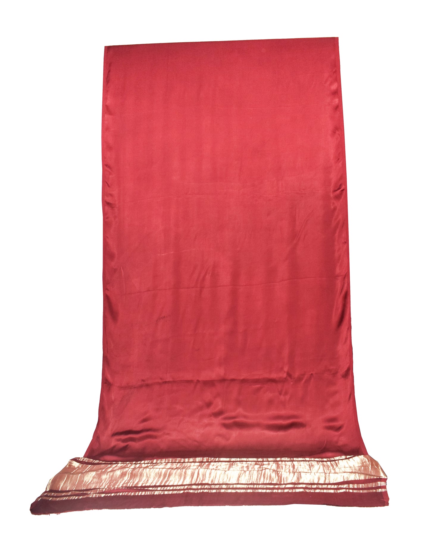 Plain Dyeing Modal Silk Plain Dyed Saree   with Golden Border  - With Blouse Piece - 6 Mtr Length    -  SKU : 0071