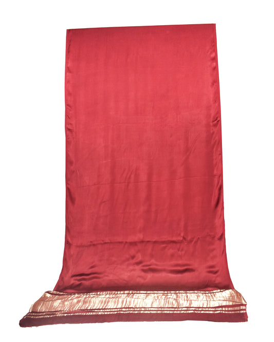 Plain Dyeing Modal Silk Plain Dyed Saree   with Golden Border  - 5.5 Mtr Length + 0.85 Mtr Blouse Piece    -  SKU : 0071