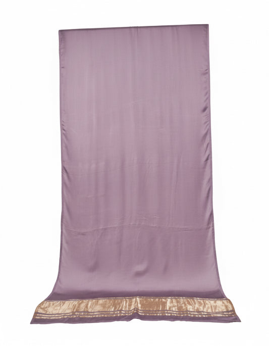 Plain Dyeing Modal Silk Golden Border Saree  - With Blouse Piece - 5.5 Mtr Length    -  SKU : 0071-MUMU