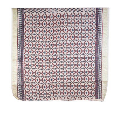 Ajrakh Modal Silk Natural Dye Designer Hand Block Print Saree With Full nakshi Border & Pallu - With Blouse Piece - 5.5 Mtr Length    -  SKU : IA06501H