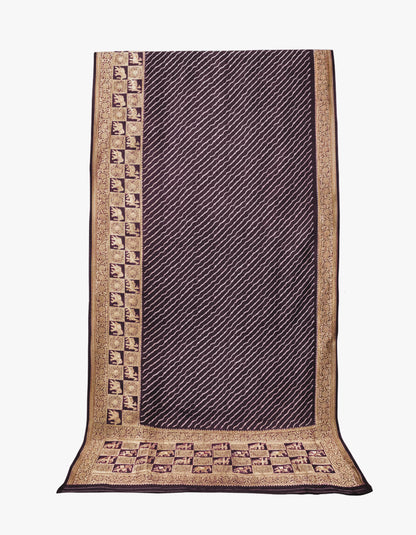 Laheryu Print Dola Silk With Full Nakshi Border Saree With Worked Blouse Piece - 5.5 Mtr Length    -  SKU : KK28901E