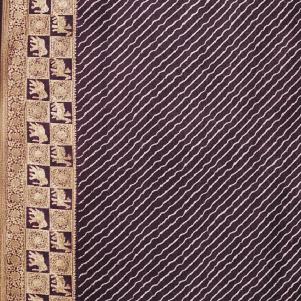 Laheryu Print Dola Silk With Full Nakshi Border Saree With Worked Blouse Piece - 5.5 Mtr Length    -  SKU : KK28901E