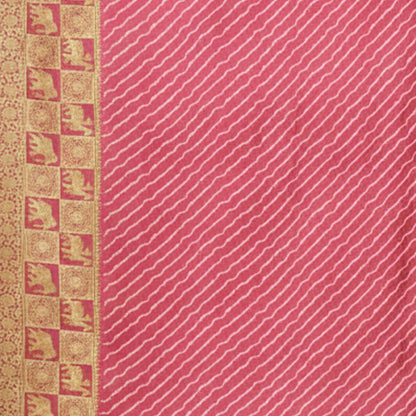 Laheryu Print Dola Silk With Full Nakshi Border Saree With Worked Blouse Piece - 5.5 Mtr Length    -  SKU : KK28901B