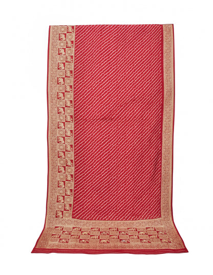 Laheryu Print Dola Silk With Full Nakshi Border Saree With Worked Blouse Piece - 5.5 Mtr Length    -  SKU : KK28901A