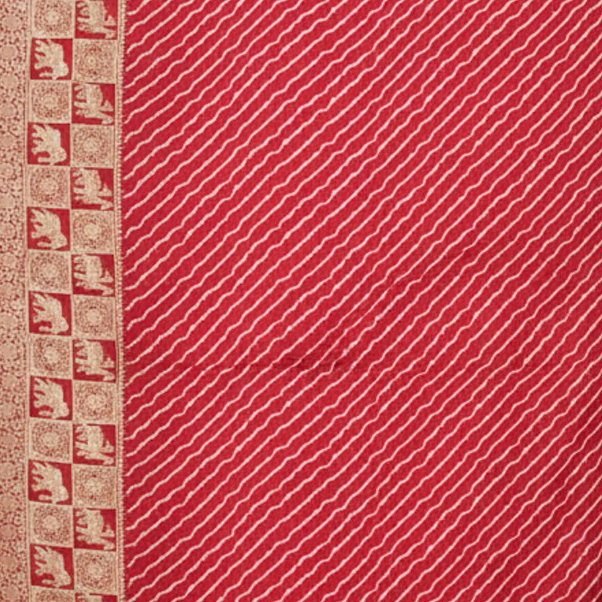 Laheryu Print Dola Silk With Full Nakshi Border Saree With Worked Blouse Piece - 5.5 Mtr Length    -  SKU : KK28901A