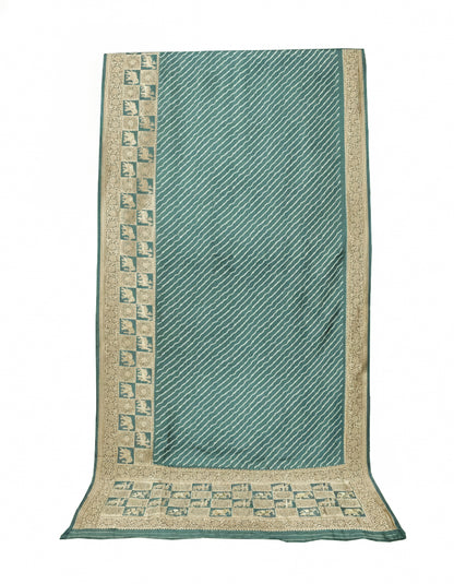 Laheryu Print Dola Silk With Full Nakshi Border Saree With Worked Blouse Piece - 5.5 Mtr Length    -  SKU : KK28901H