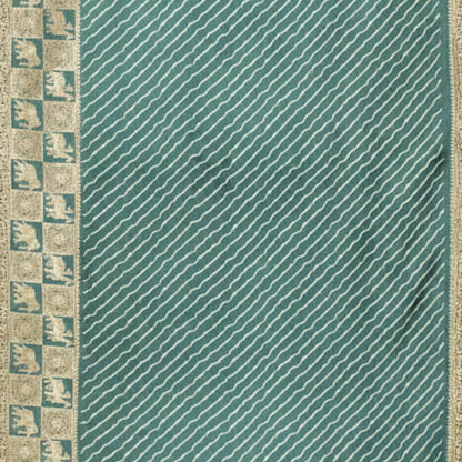 Laheryu Print Dola Silk With Full Nakshi Border Saree With Worked Blouse Piece - 5.5 Mtr Length    -  SKU : KK28901H