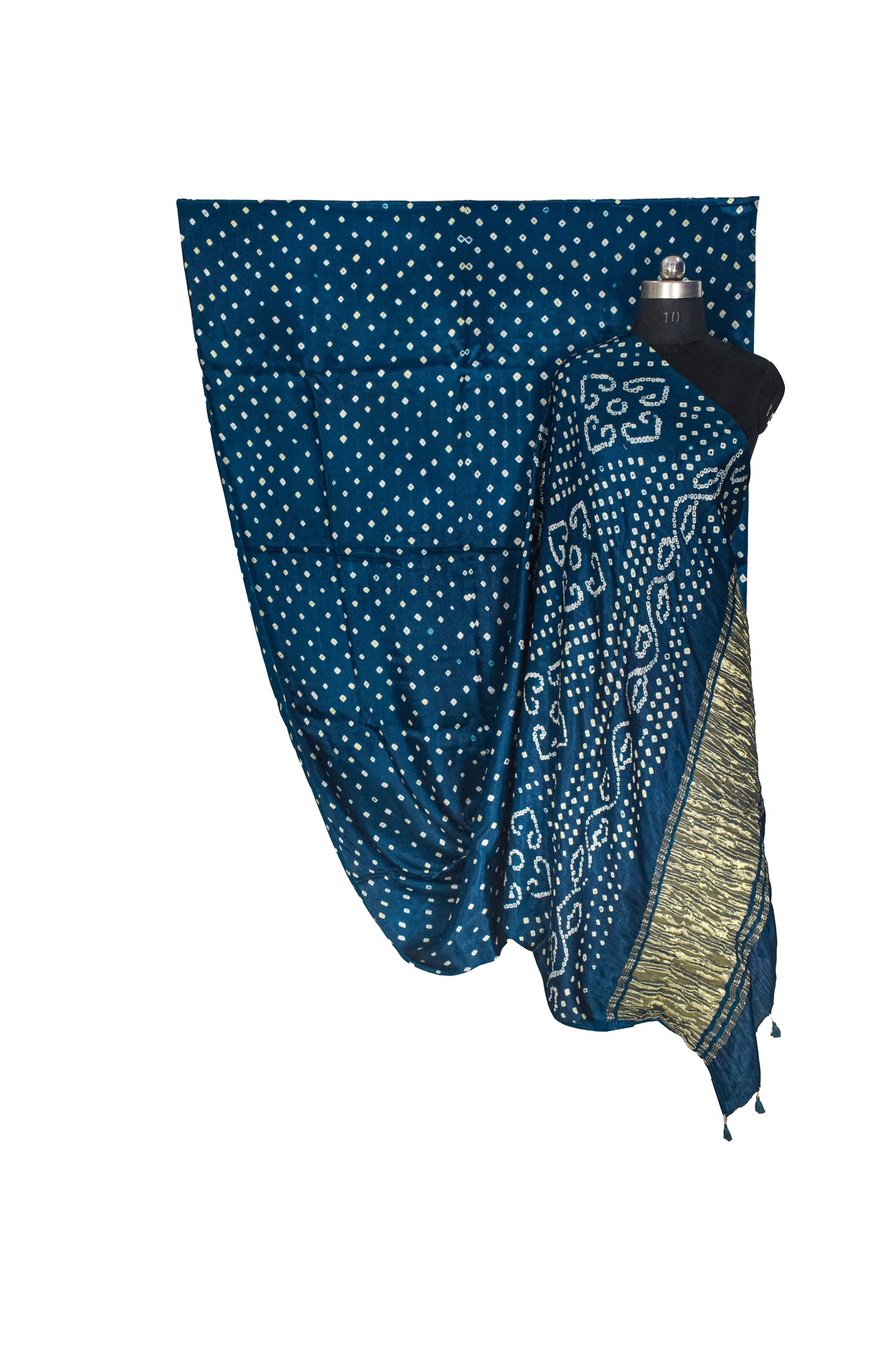 Bandhej [ Tie-Dye] Modal Silk Saree with Golden Border - With Blouse Piece - 5.5 Mtr Length    -  SKU : ZD26C01B