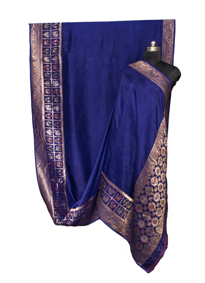 Plain Dyeing Dola Silk With Full Nakshi Border Saree with Blouse Piece - 6 Mtr Length    -  SKU : KK13A01K