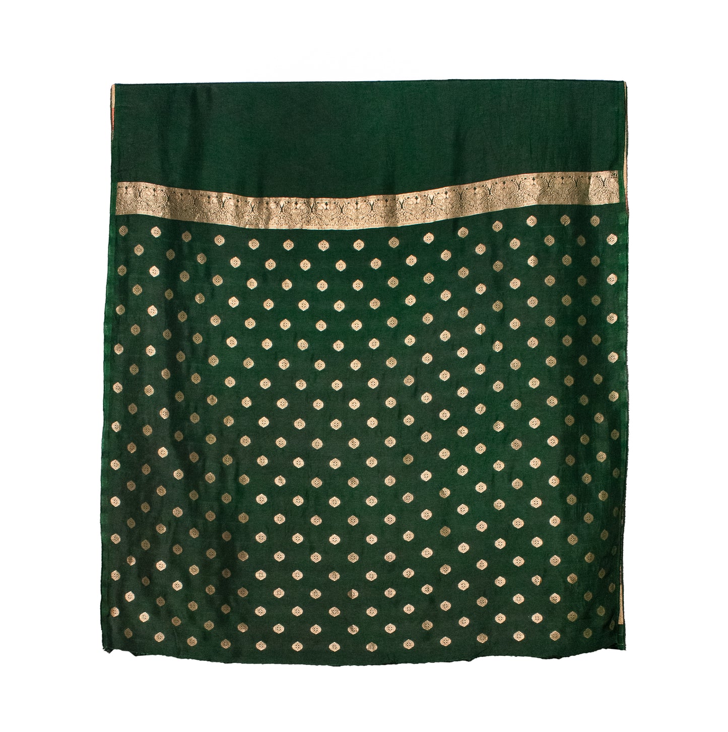 Plain Dyeing Dola Silk With Full Nakshi Border Saree with Blouse Piece - 6 Mtr Length    -  SKU : KK13A01C