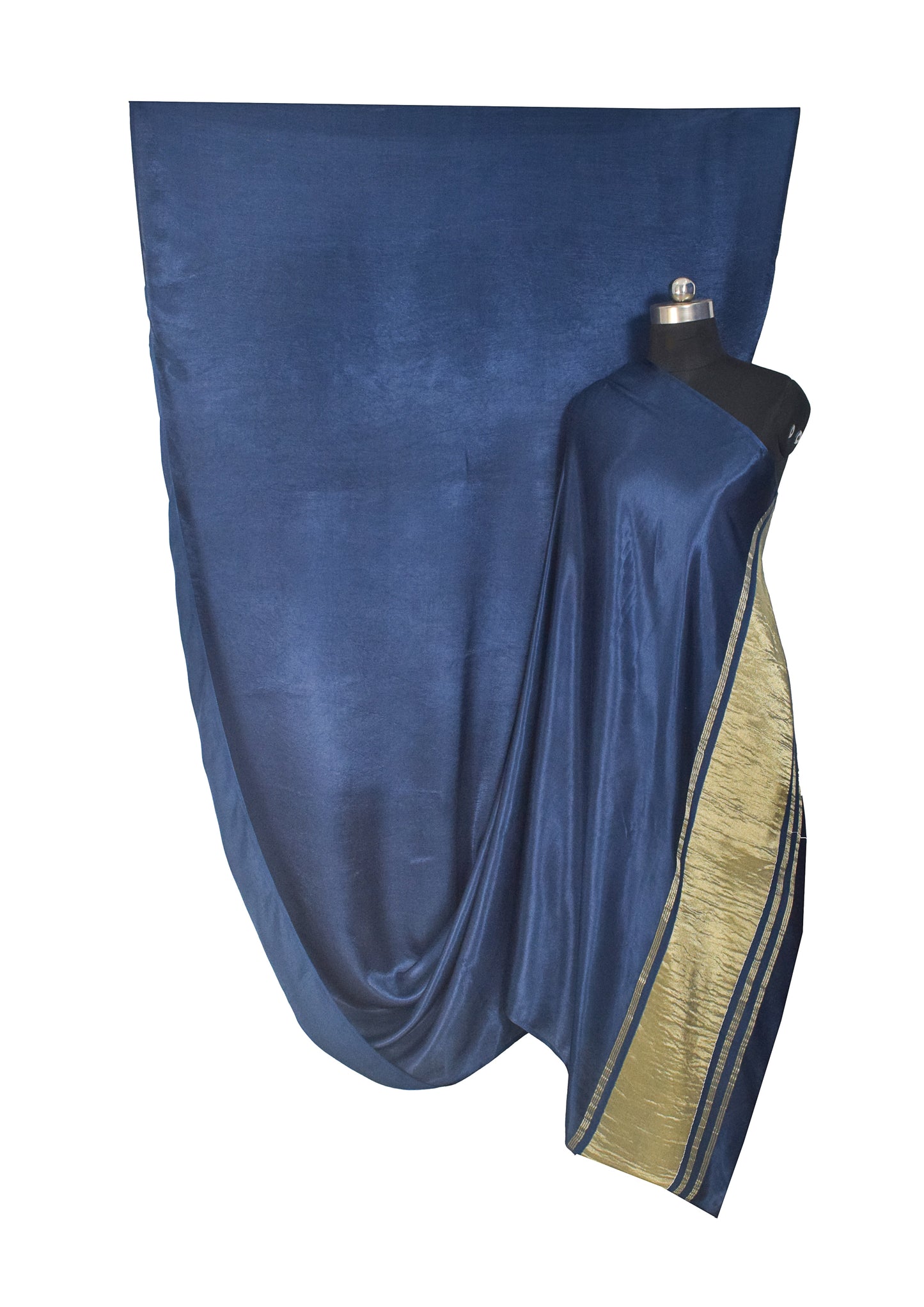 Plain Dyeing Modal Silk Golden Border Saree with Tassels - With Blouse Piece - 5.5 Mtr Length    -  SKU : AI04102D