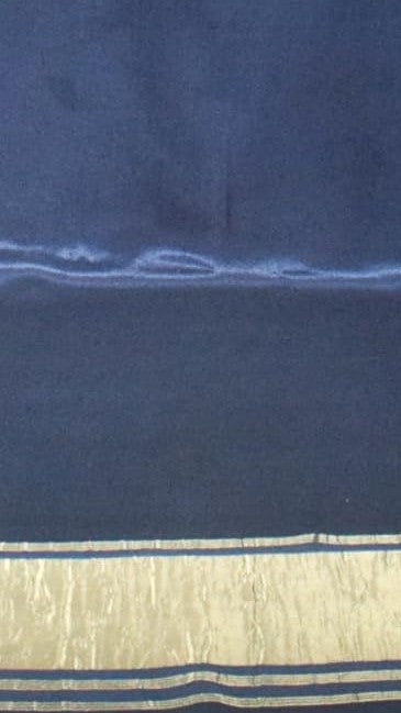 Plain Dyeing Modal Silk Golden Border Saree with Tassels - With Blouse Piece - 5.5 Mtr Length    -  SKU : AI04102D