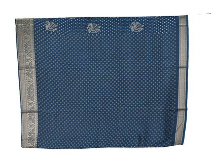 Bandhej Print Linen Nakshi Border Saree  - 5.5 Mtr Length    -  SKU : ZD22101B