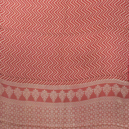 Laheryu Print Modal Silk Lagdi Patto with Tassels Screen Print Hand Printed Saree  - With Blouse Piece - 5.5 Mtr Length    -  SKU : ID04C02C