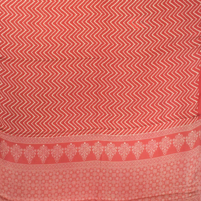 Laheryu Print Modal Silk Lagdi Patto with Tassels Screen Print Hand Printed Saree  - With Blouse Piece - 5.5 Mtr Length    -  SKU : ID04C02E