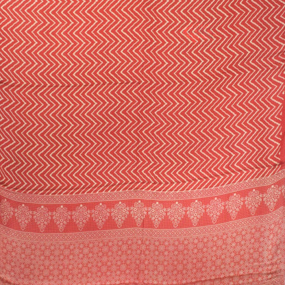 Laheryu Print Modal Silk Lagdi Patto with Tassels Screen Print Hand Printed Saree  - With Blouse Piece - 5.5 Mtr Length    -  SKU : ID04C02E
