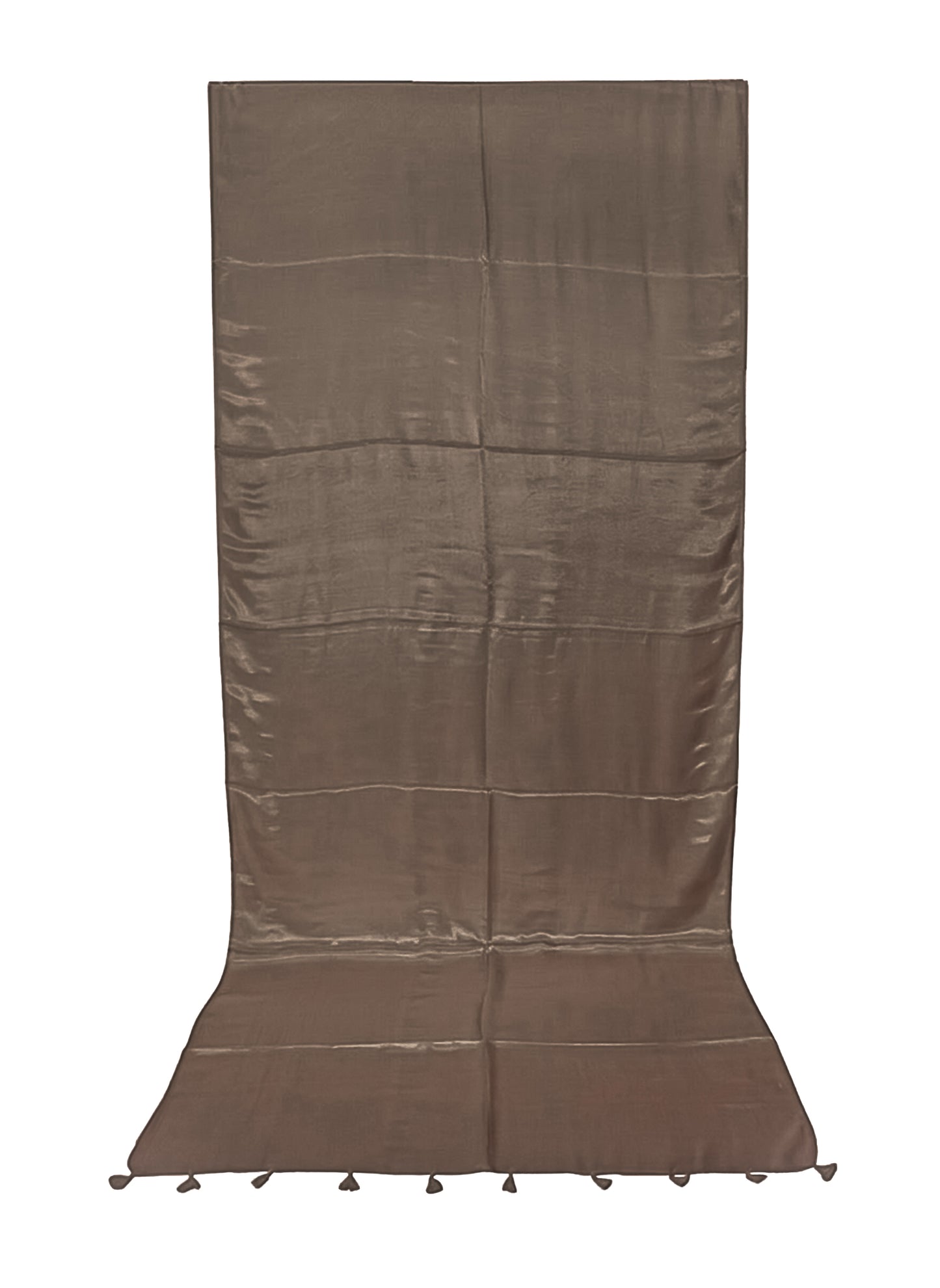 Plain Dyeing Modal Silk Saree with Tassels - With Blouse Piece - 5.5 Mtr Length    -  SKU : 0175-BRBR