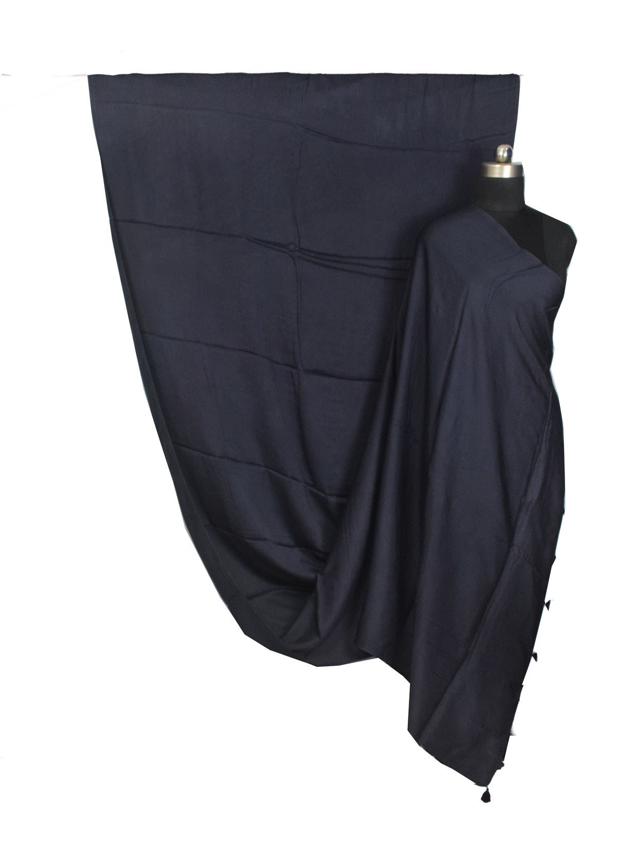 Plain Dyeing Modal Silk Saree with Tassels - With Blouse Piece - 5.5 Mtr Length   -  SKU : 0175-DBDB