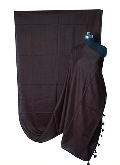 Plain Dyeing Modal Silk Saree with Tassels - With Blouse Piece - 5.5 Mtr Length    -  SKU : 0175-DMDM