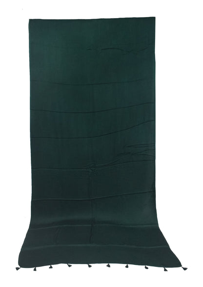 Plain Dyeing Modal Silk Saree with Tassels - With Blouse Piece - 5.5 Mtr Length   -  SKU : 0175-GRGR