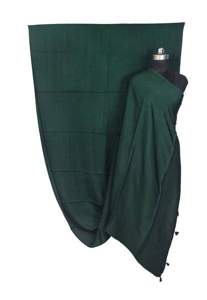 Plain Dyeing Modal Silk Saree with Tassels - With Blouse Piece - 5.5 Mtr Length   -  SKU : 0175-GRGR