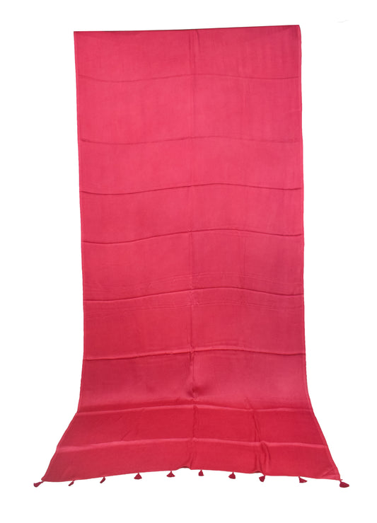 Plain Dyeing Modal Silk Saree with Tassels - With Blouse Piece - 5.5 Mtr Length   -  SKU : 0175-LPLP