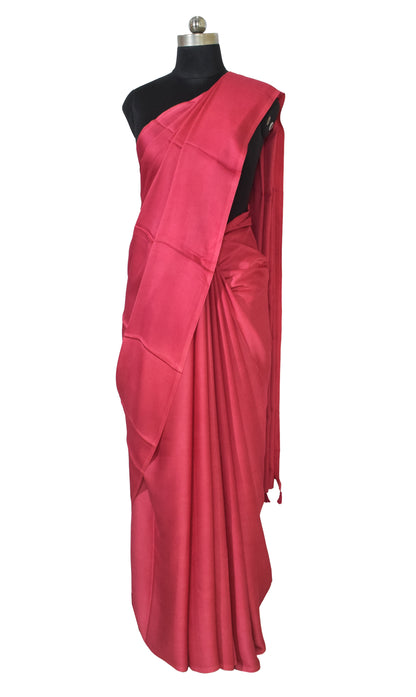 Plain Dyeing Modal Silk Saree with Tassels - With Blouse Piece - 5.5 Mtr Length   -  SKU : 0175-LPLP