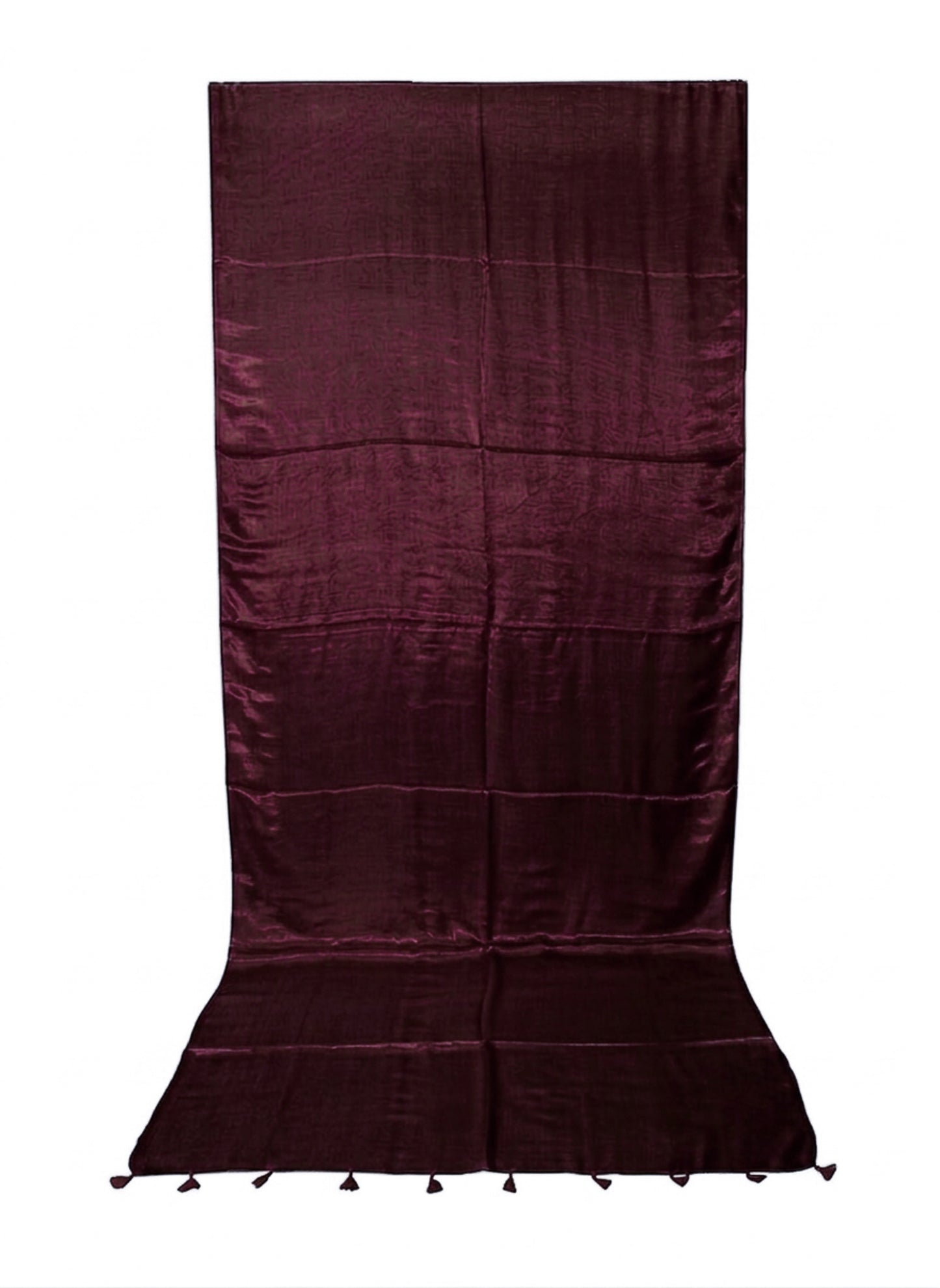 Plain Dyeing Modal Silk Saree with Tassels - With Blouse Piece - 5.5 Mtr Length    -  SKU : 0175-MRMR