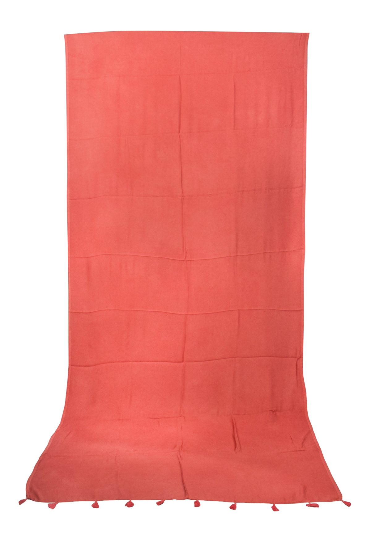 Plain Dyeing Modal Silk Saree with Tassels - With Blouse Piece - 5.5 Mtr Length   -  SKU : 0175-PHPH