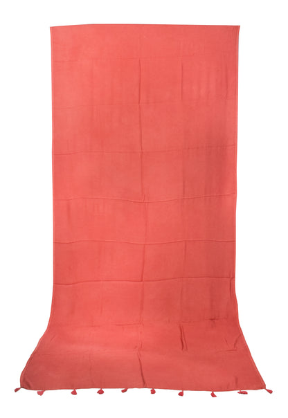 Plain Dyeing Modal Silk Saree with Tassels - With Blouse Piece - 5.5 Mtr Length   -  SKU : 0175-PHPH