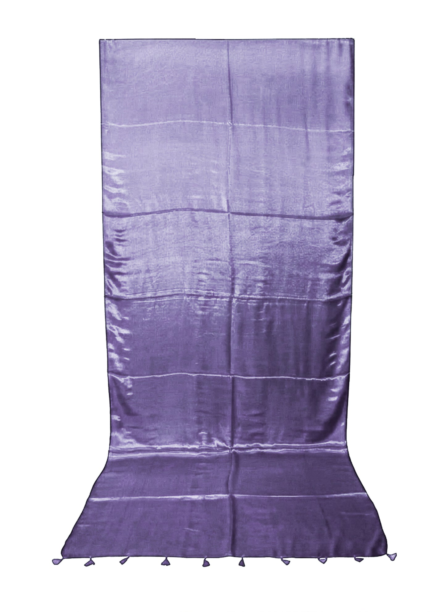 Plain Dyeing Modal Silk Saree with Tassels - With Blouse Piece - 5.5 Mtr Length    -  SKU : 0175-PRPR