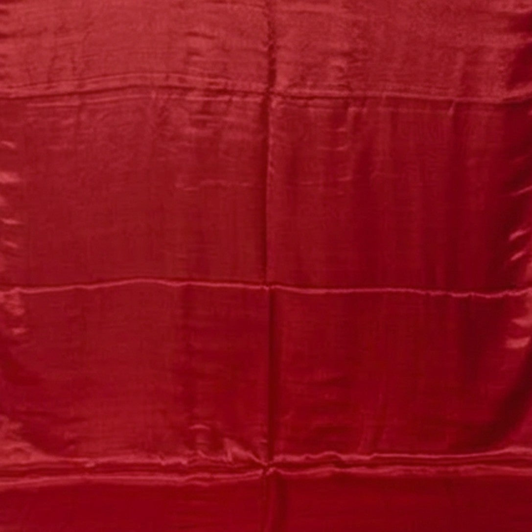 Plain Dyeing Modal Silk Saree with Tassels - With Blouse Piece - 5.5 Mtr Length    -  SKU : 0175-RERE