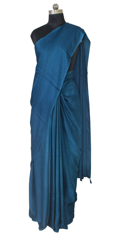 Plain Dyeing Modal Silk Saree with Tassels - With Blouse Piece - 5.5 Mtr Length   -  SKU : 0175-RGRG