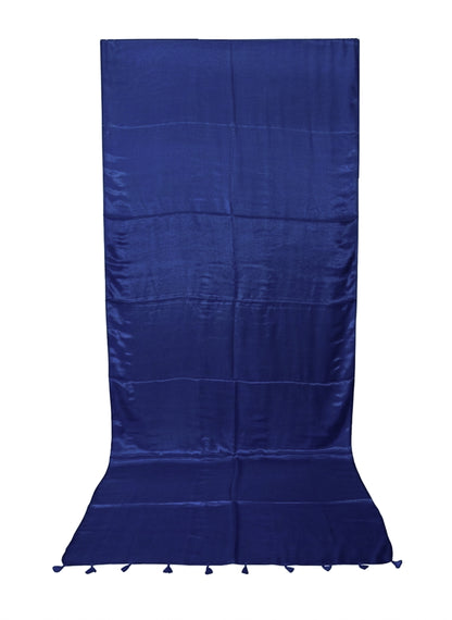 Plain Dyeing Modal Silk Saree with Tassels - With Blouse Piece - 5.5 Mtr Length    -  SKU : 0175-RYRY