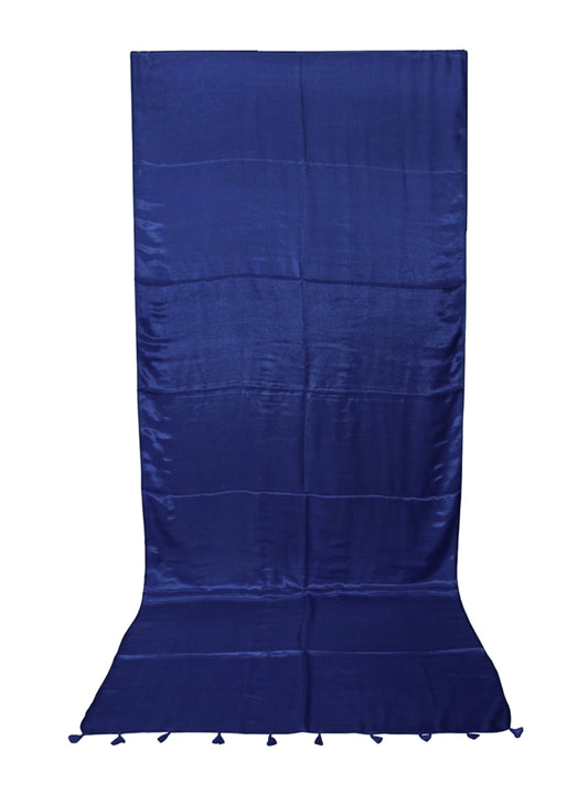 Plain Dyeing Modal Silk Saree with Tassels - With Blouse Piece - 5.5 Mtr Length    -  SKU : 0175-RYRY