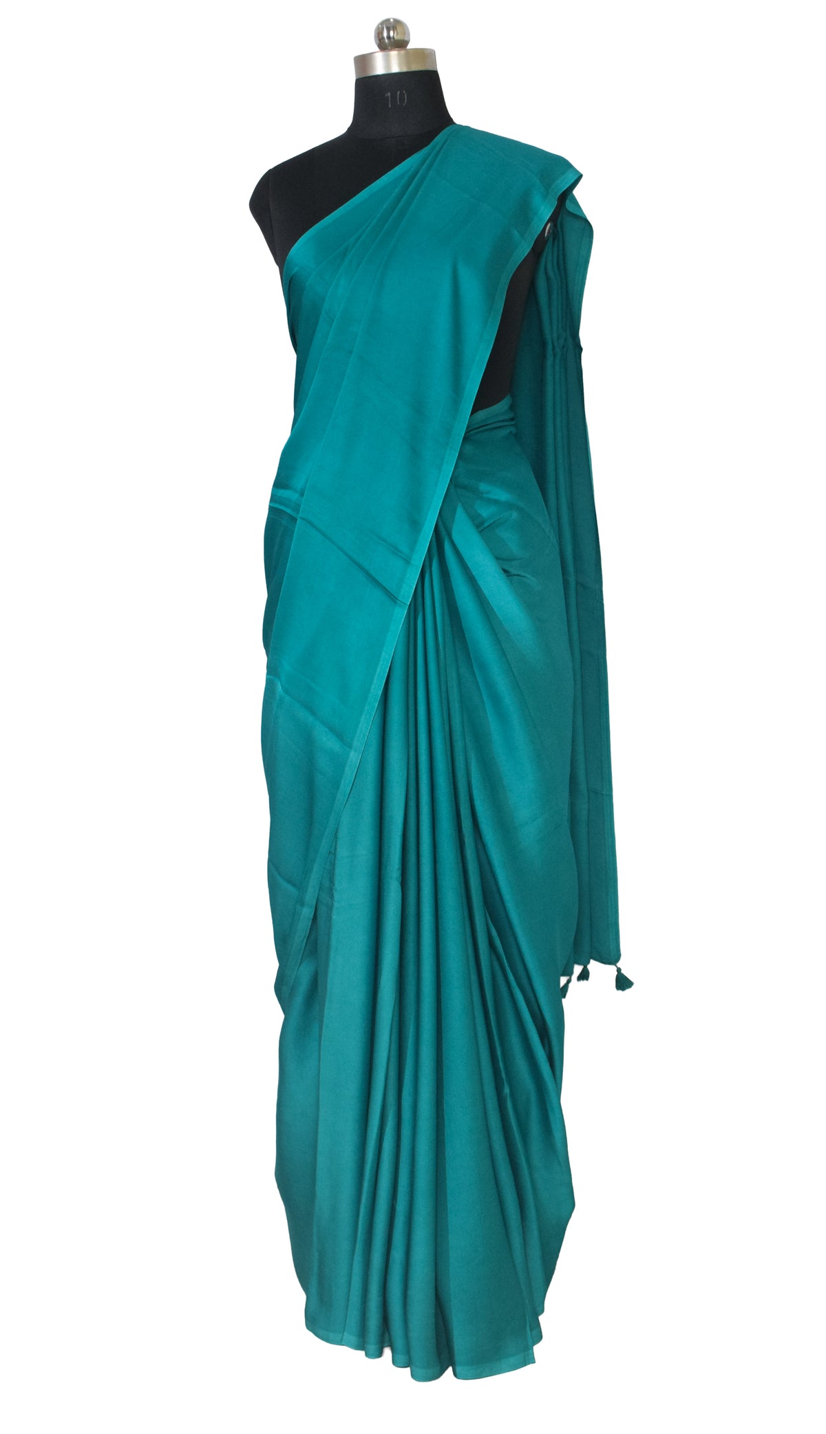Plain Dyeing Modal Silk Saree with Tassels - With Blouse Piece - 5.5 Mtr Length   -  SKU : 0175-SDSD