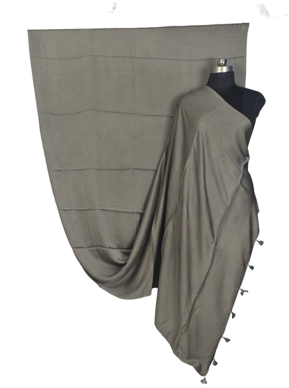 Plain Dyeing Modal Silk Saree with Tassels - With Blouse Piece - 5.5 Mtr Length   -  SKU : 0175-SGSG