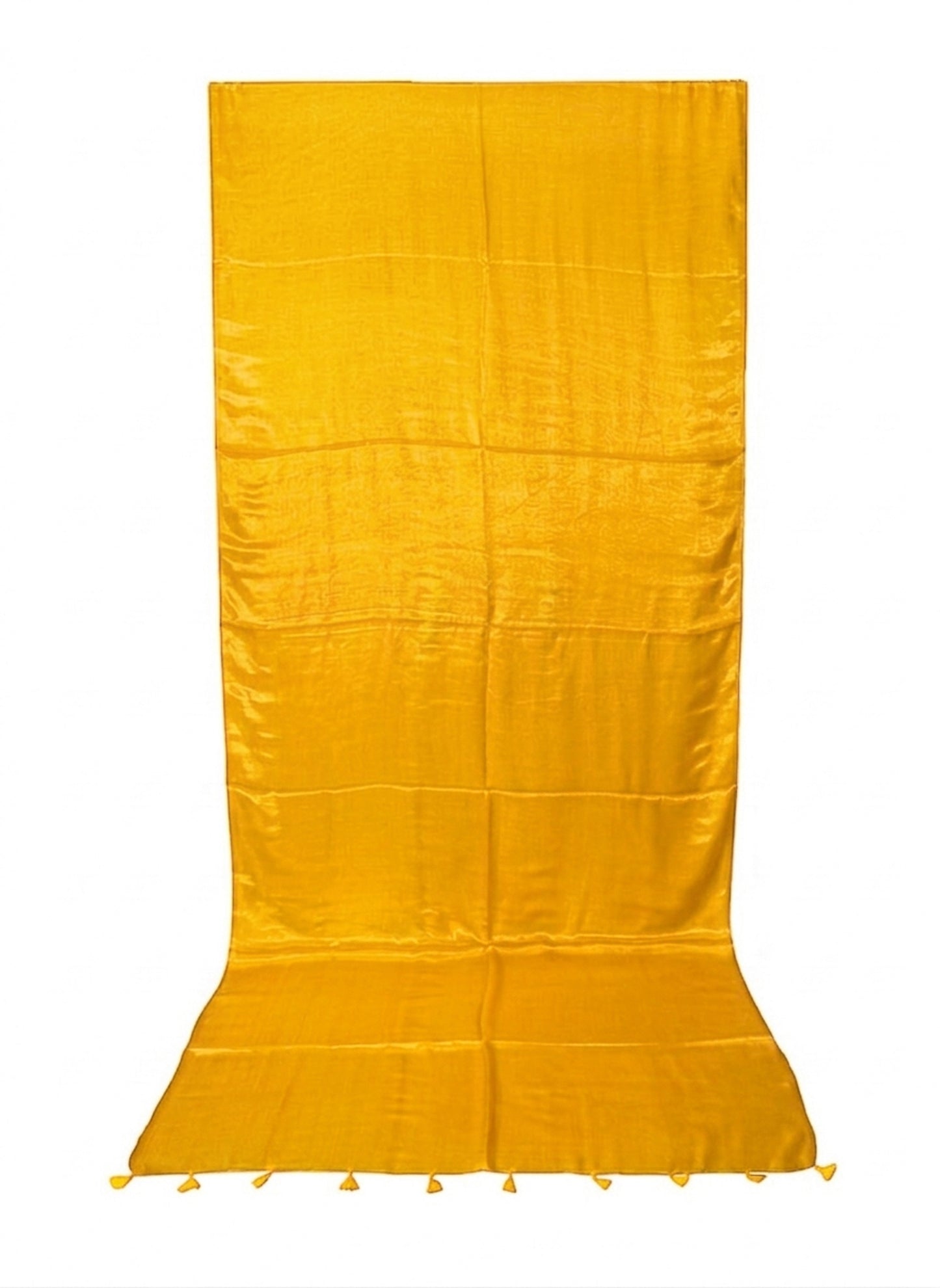 Plain Dyeing Modal Silk Saree with Tassels - With Blouse Piece - 5.5 Mtr Length    -  SKU : 0175-YEYE