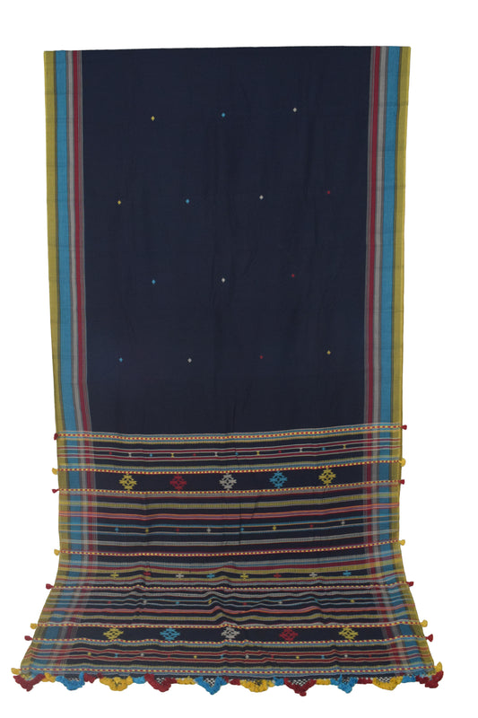 Weaving Design Fine Cotton Patterned Weaving Fumka Work Saree with Blouse Piece - 5.5 Mtr Length   -  SKU : DB11601A