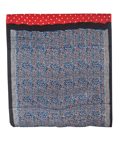 Bandhej [ Tie-Dye] Modal Silk Part Natural Dye Ajrakh Pallu Hand Block Print Saree With Ajrakh Blouse Piece - 5.5 Mtr Length   -  SKU : MS15601D