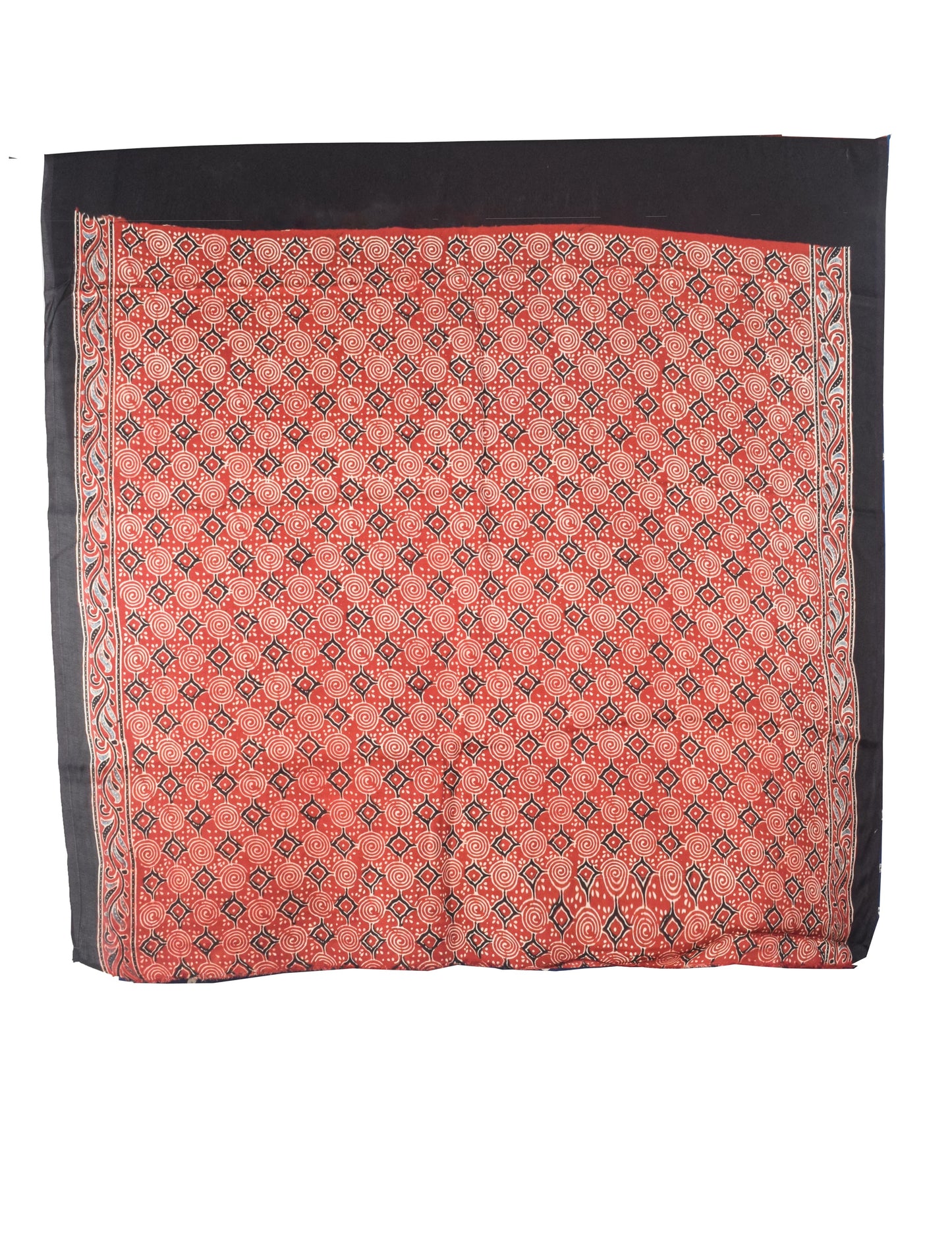 Bandhej [ Tie-Dye] Modal Silk Part Natural Dye Ajrakh Pallu Hand Block Print Saree With Ajrakh Blouse Piece - 5.5 Mtr Length   -  SKU : MS15601J