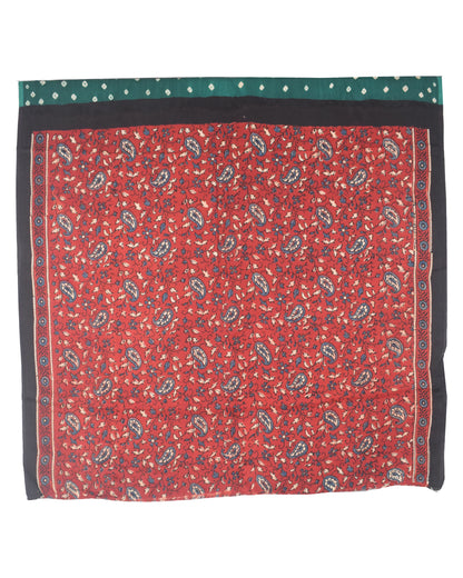 Bandhej [ Tie-Dye] Modal Silk Part Natural Dye Ajrakh Pallu Hand Block Print Saree With Ajrakh Blouse Piece - 5.5 Mtr Length   -  SKU : MS25601A
