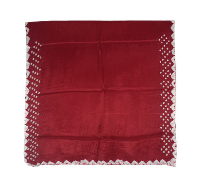 Plain Dyeing Modal Silk Bandhej Pallu Saree with Golden Border - With Blouse Piece - 5.5 Mtr Length   -  SKU : ZD27703B