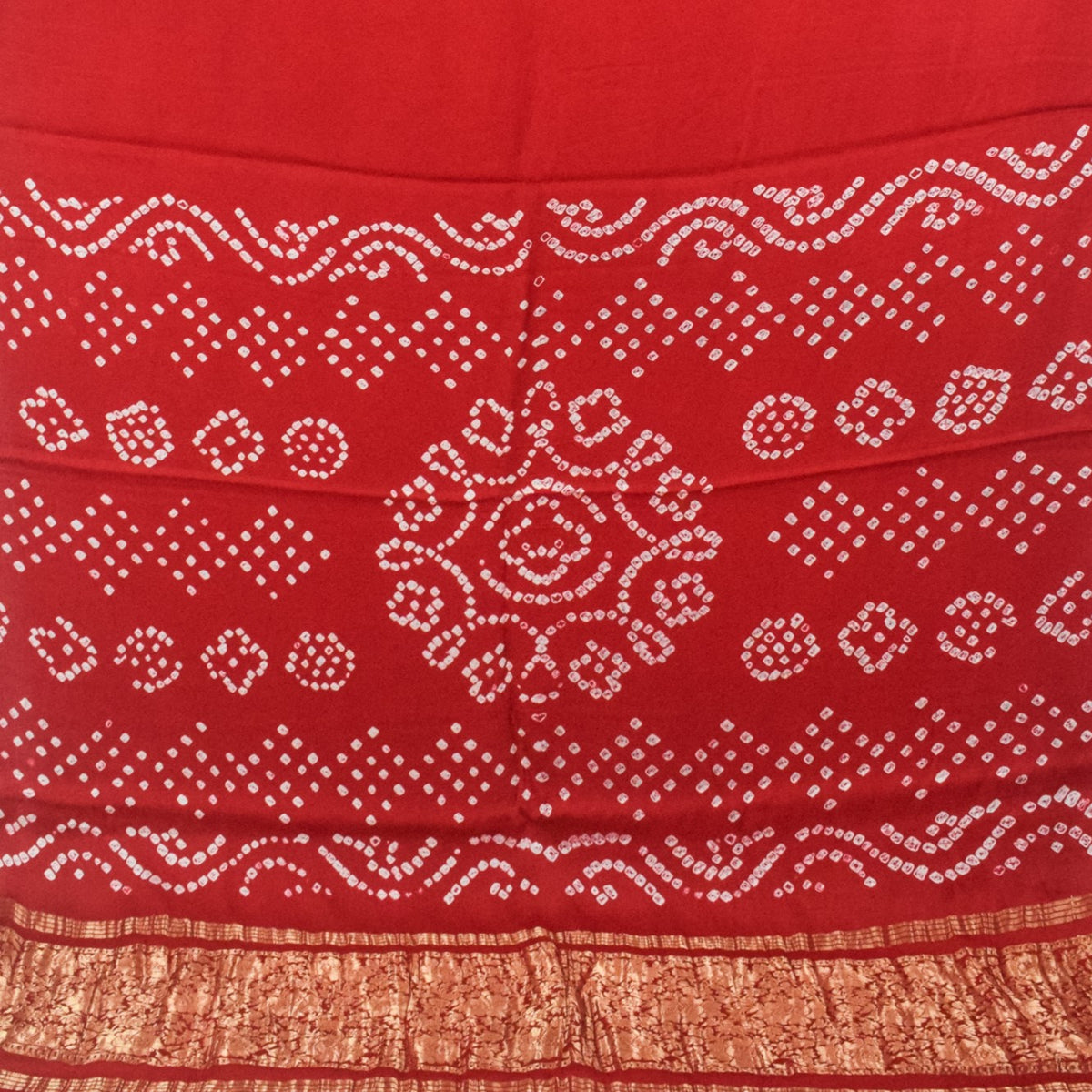 Plain Dyeing Modal Silk Bandhej Pallu Saree with Nakshi Border - With Blouse Piece - 5.5 Mtr Length   -  SKU : ZD27707A