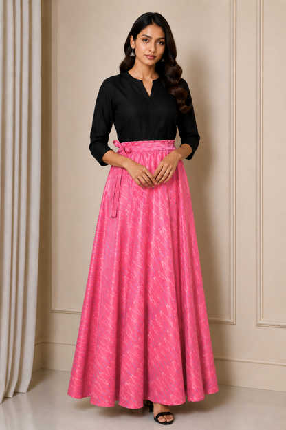 Ikat Print Cotton Skirt    -  SKU: RD22601C