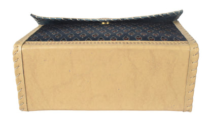 Ajrakh Rexine Hand Embroidered Mirror Work Sling Bag  - 16 cms Length    -  SKU : AB28501B