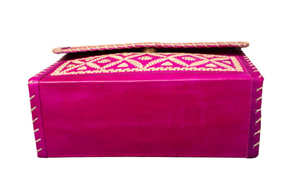 Jari Kaam - Leather Art Pure Leather Leathercraft Hand Made Handcrafted Sling Bag  - 15 cms Length    -  SKU : AB23B02A