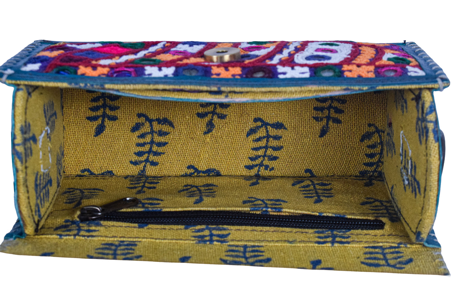 Ahir Work Pure Leather Leathercraft Hand Made Hand Embroidery Sling Bag Leather Craft Belts - 13.5 cms Length    -  SKU : AB05101C